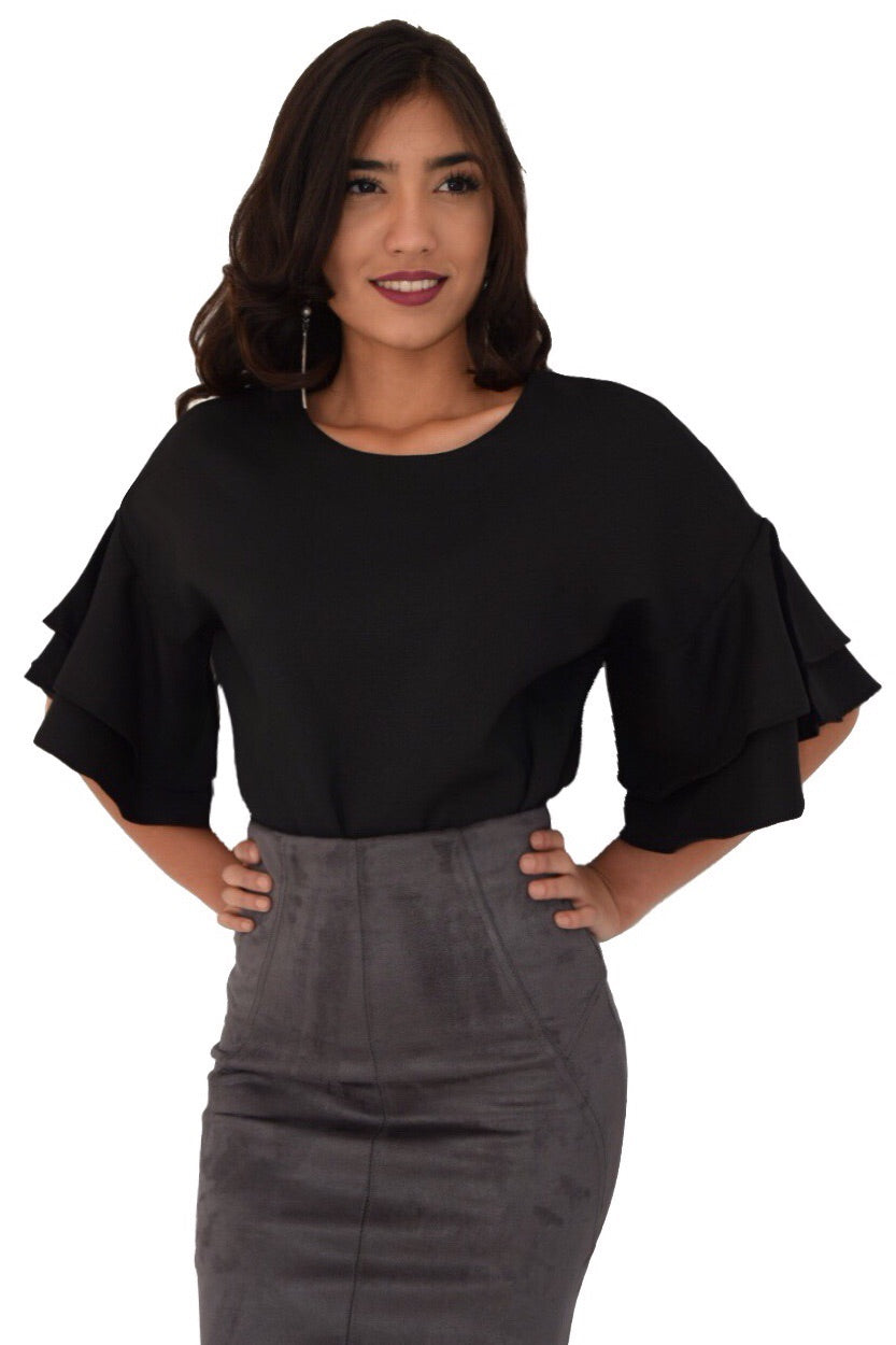 Renna, Black blouse - Dimesi Boutique