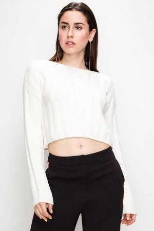 Maria, Long sleeve knitted crop sweater