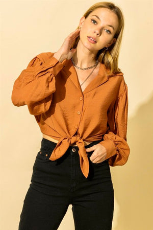 Mabel, Long sleeve front knot top