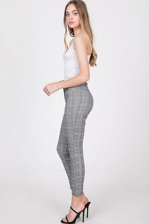 Sandy, Grey plaid pants - Dimesi Boutique