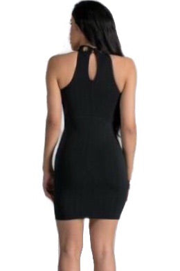Sleeveless black mini dress - Dimesi Boutique