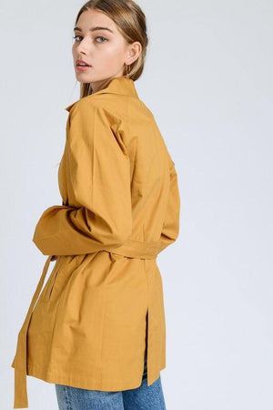 Ivana, Mustard Buttoned Coat - Dimesi Boutique