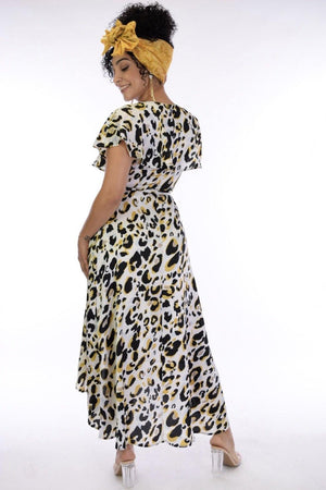 Milana, Silver Cheetah print Dress - Dimesi Boutique