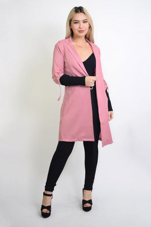 Priscilla, Long Sleeve Rose Coat - Dimesi Boutique