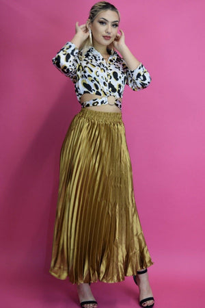 Sisi, Wide band pleated maxi skirt