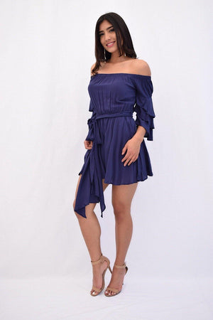 Helena, Off the shoulder romper with flared sleeve - Dimesi Boutique