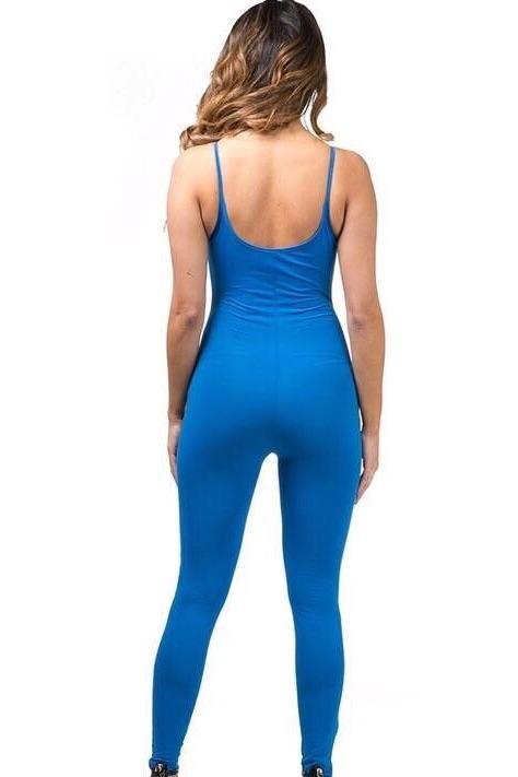 Blue spaghetti strap jumpsuit - Dimesi Boutique