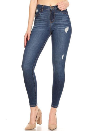 Samanta high rise classic destroy skinny jeans - Dimesi Boutique