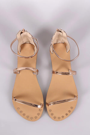 Athena, Rose Gold Sandals - Dimesi Boutique
