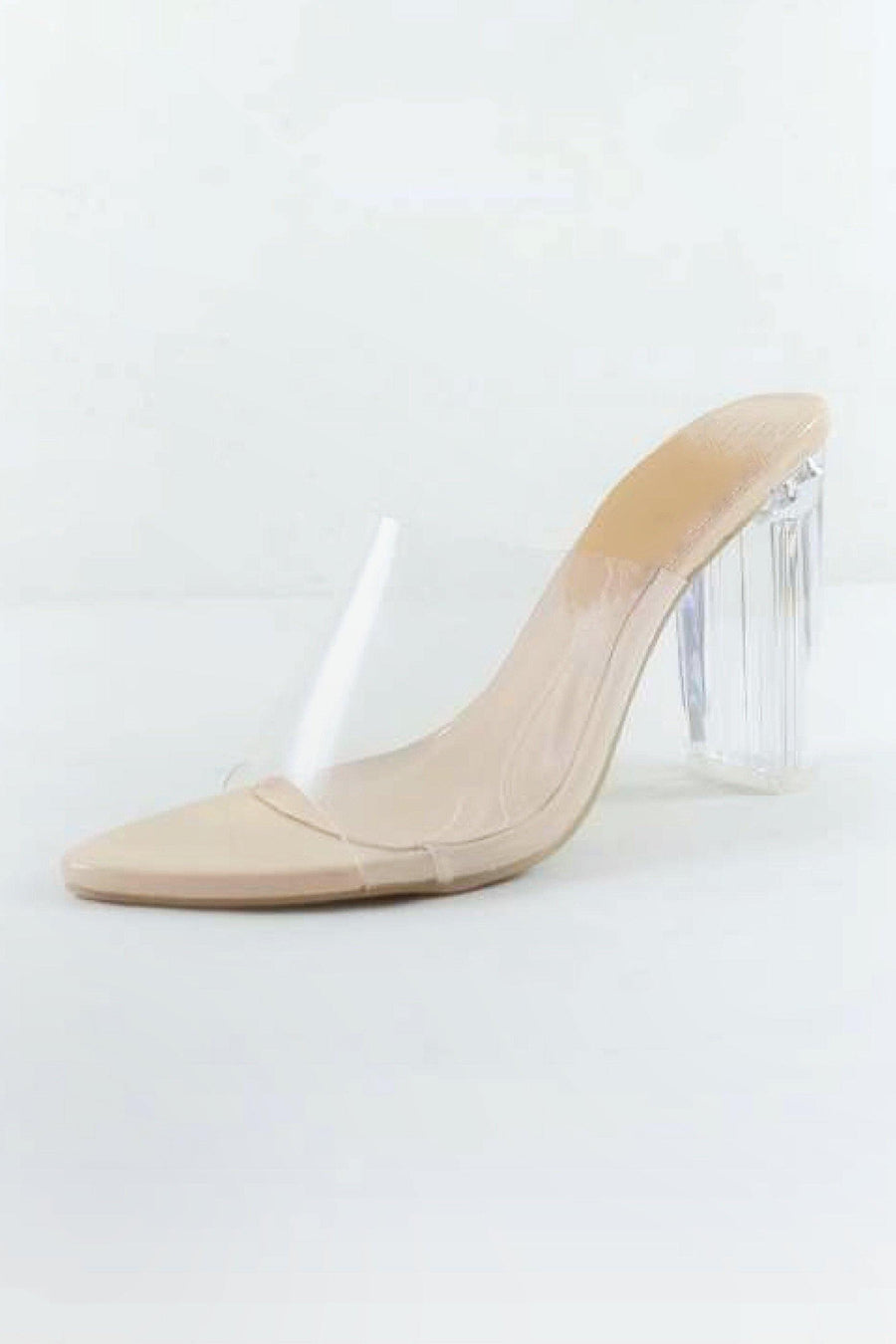 Camryn, Clear chunky pointy heels - Dimesi Boutique