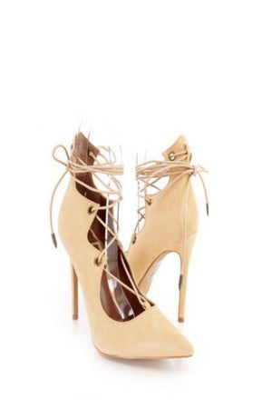 Brisa, Pointy heels with lace up - Dimesi Boutique