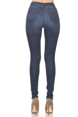 Trina, High rise, knee slit, blue Jeans - Dimesi Boutique