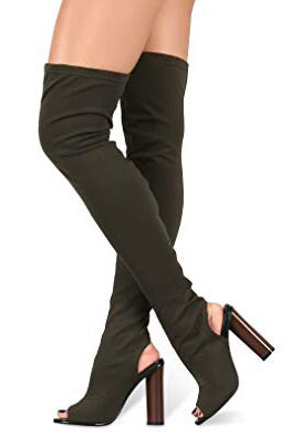 Connie, Olive Knee high Boots - Dimesi Boutique