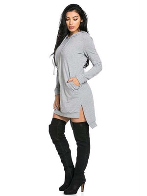 Mia, Sweater dress with hoodie - Dimesi Boutique