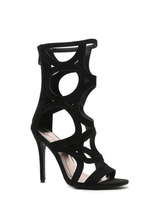 Calf height open toe heels - Dimesi Boutique