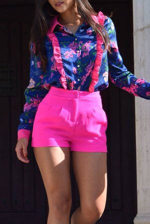 Mandy hot pink dressy shorts - Dimesi Boutique