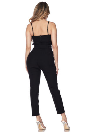 Spaghetti strap black Jumpsuit, that it will fit perfectly in your body - Dimesi Boutique