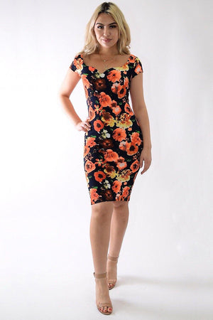 Sofia, Short sleeve floral print dress