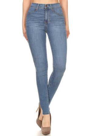 Michelle high-waist medium blue skinny jeans - Dimesi Boutique