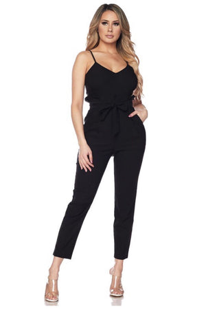 Spaghetti strap black Jumpsuit, that it will fit perfectly in your body - Dimesi Boutique