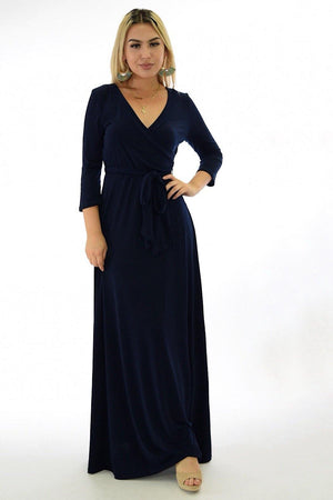 Navy blue flowy maxi dress - Dimesi Boutique