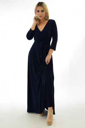 Navy blue flowy maxi dress - Dimesi Boutique