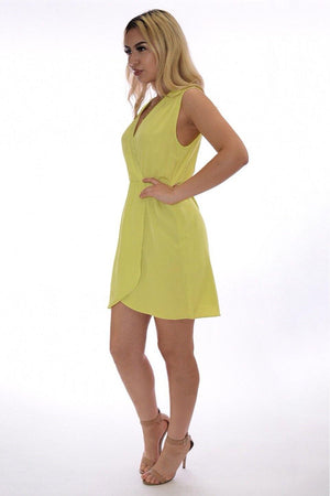Miriam pop color yellow-green summer dress - Dimesi Boutique