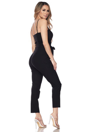 Spaghetti strap red Jumpsuit, that it will fit perfectly in your body - Dimesi Boutique